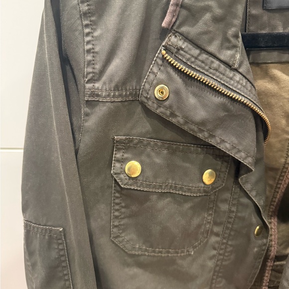 J. Crew Downtown Field Utility Chore Barn Jacket Wax Coated Army Green XS - Picture 5 of 7